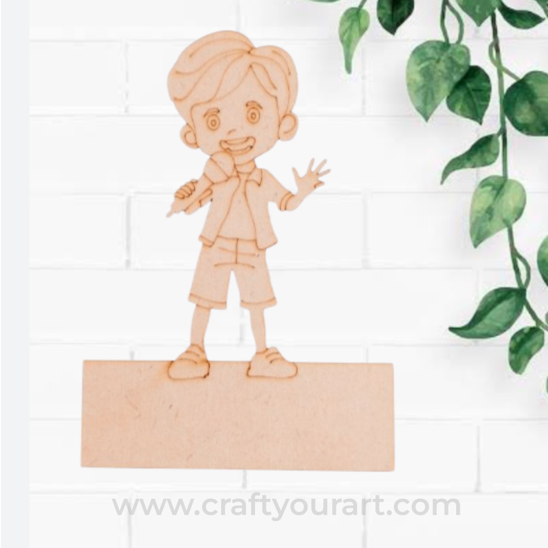 Singer Boy Mini Pre Marked Nameboard MDF Design 1