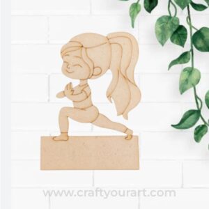 Yoga Girl Mini Pre Marked Nameboard MDF Design 1