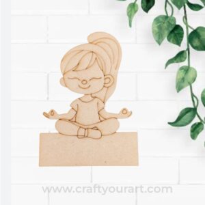 Yoga Girl Mini Pre Marked Nameboard MDF Design 3