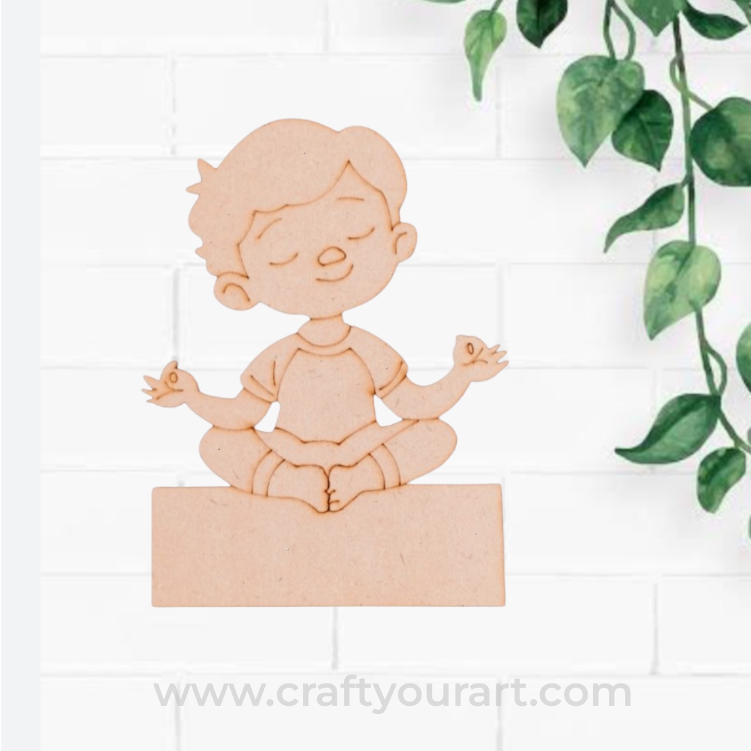 Yoga Boy Mini Pre Marked Nameboard MDF Design 4