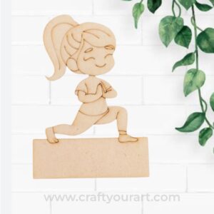 Yoga Girl Mini Pre Marked Nameboard MDF Design 5