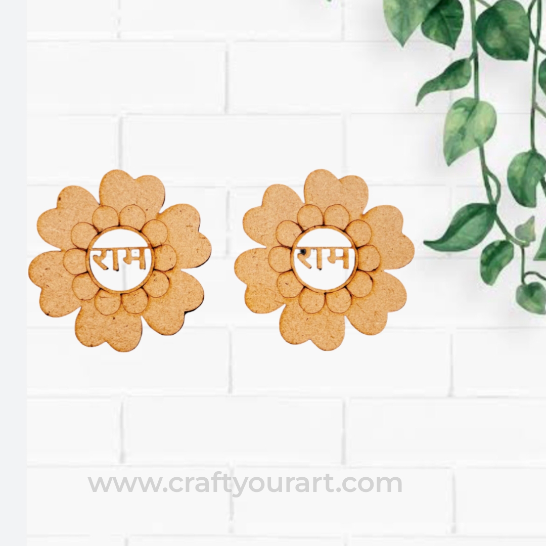 Flower Ram Ram Pre marked MDF Design 1