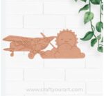 Aeroplane Sun Clouds Nameplate MDF Design 1