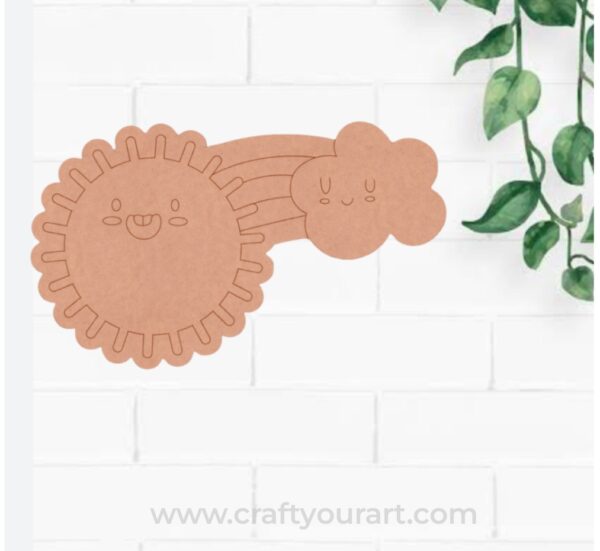 Sun Rainbow Cloud Pre Marked MDF Design 1
