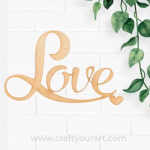 Love Text Cutout MDF Design 1