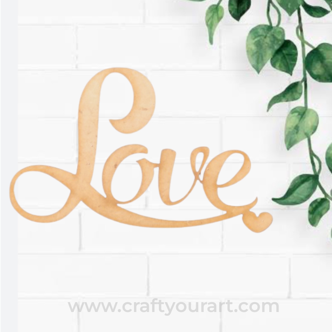 Love Text Cutout MDF Design 1