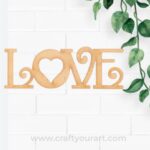 Love Text Cutout MDF Design 2