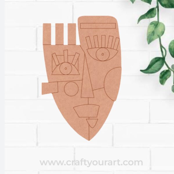 Abstract Human Face Pre Marked MDF Design 1