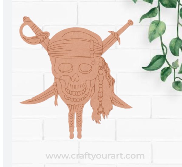 Skull And Swords Pre Marked MDF Design 1