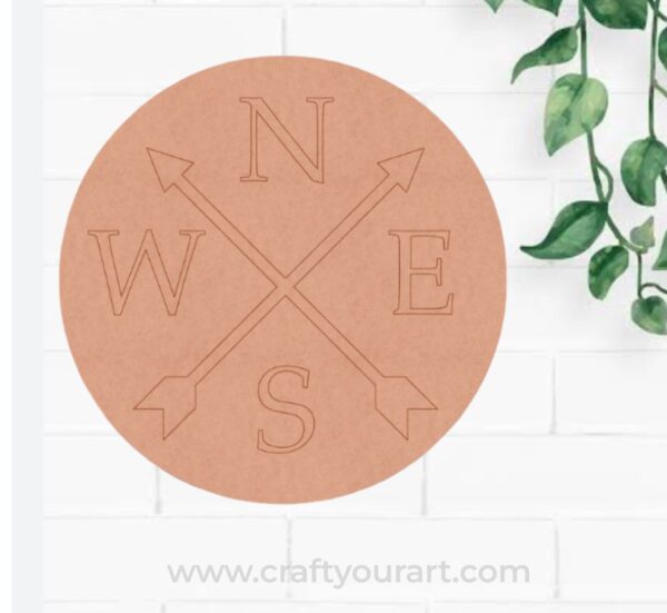 Compass Pre Marked Round MDF Design 1
