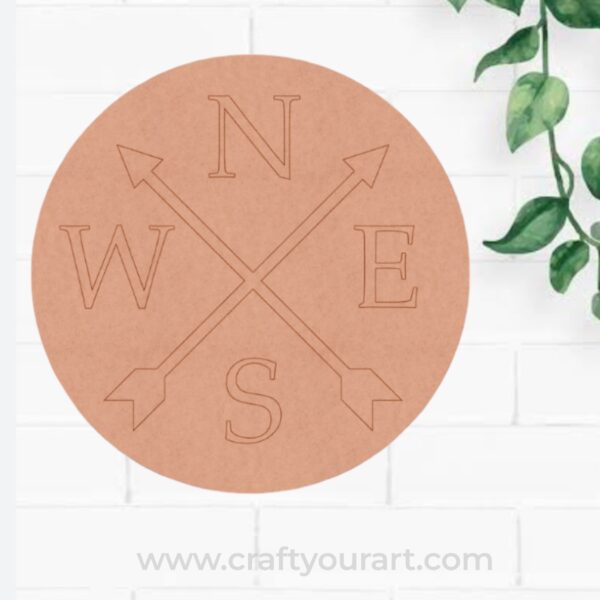 Compass Pre Marked Round MDF Design 1