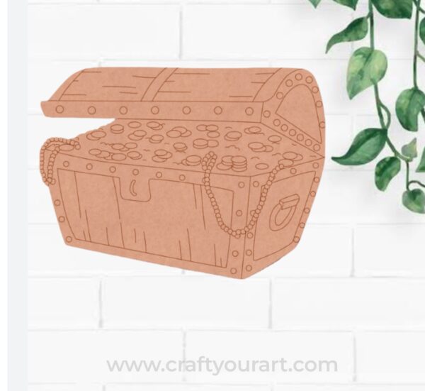 Money Treasure Chest Pre Marked MDF Design 1