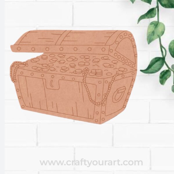 Money Treasure Chest Pre Marked MDF Design 1