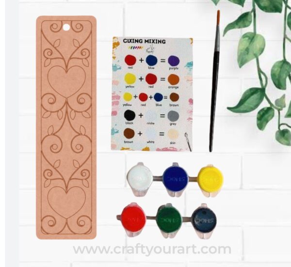 Floral Bookmark Pre Marked MDF DIY Kit Design 1