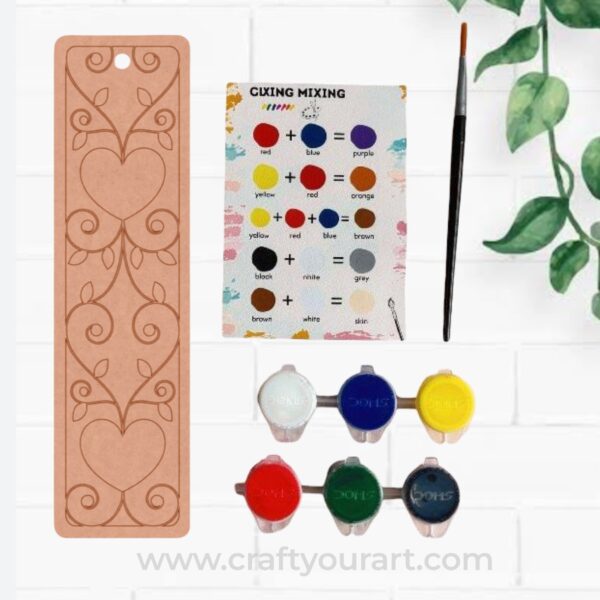 Floral Bookmark Pre Marked MDF DIY Kit Design 1