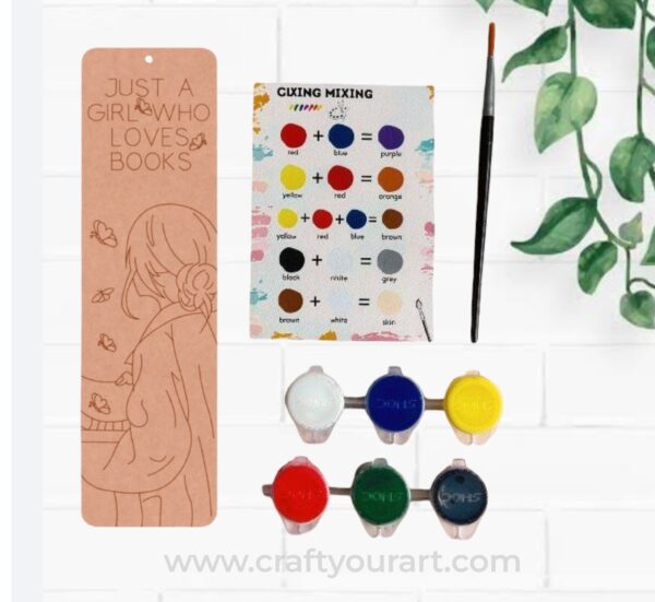 Girl Bookmark Pre Marked MDF DIY Kit Design 1