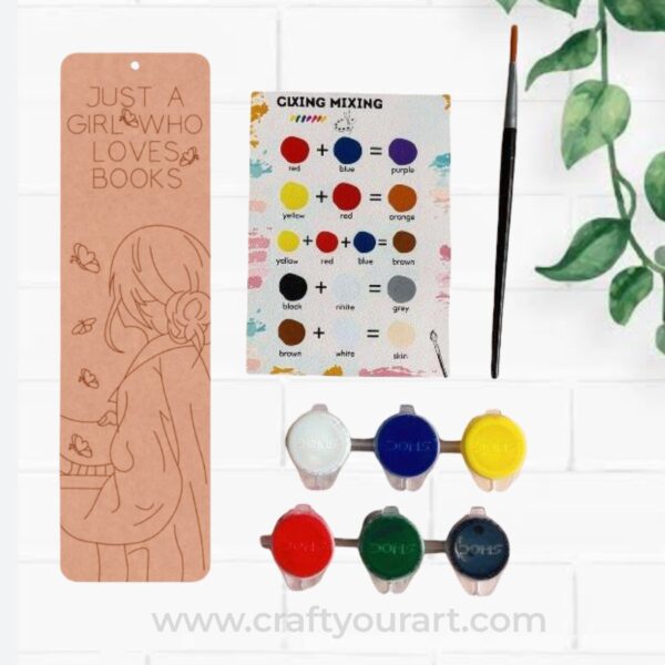 Girl Bookmark Pre Marked MDF DIY Kit Design 1