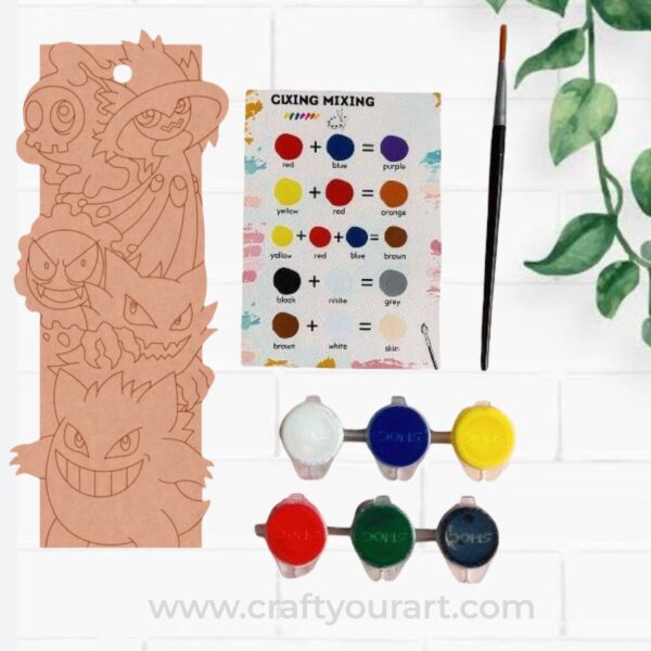 Pokemon Bookmark Pre Marked MDF DIY Kit Design 1