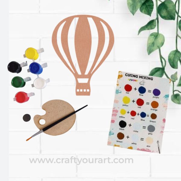 Hot Air Balloon Cutout MDF DIY Kit Design 1