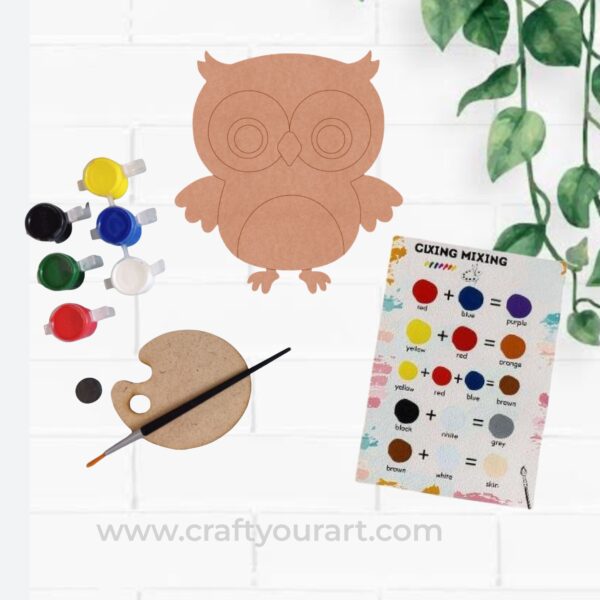 Owl Pre Marked MDF DIY Kit Design 1