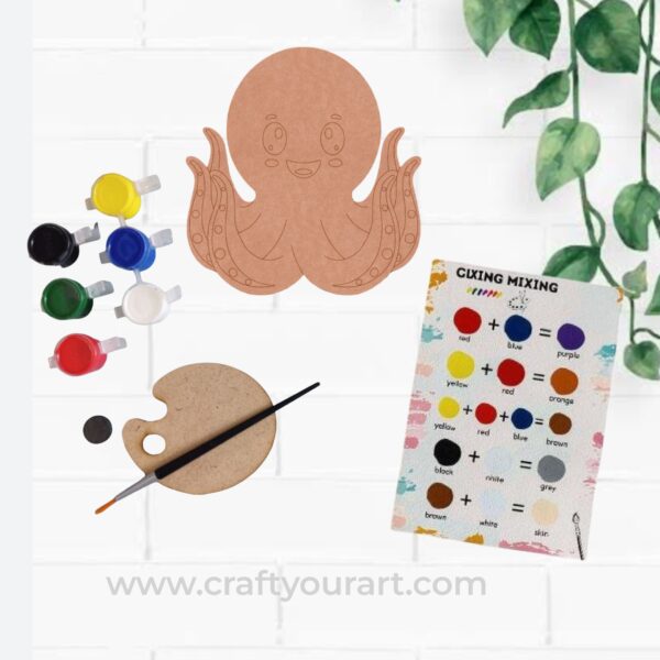 Octopus Pre Marked MDF DIY Kit Design 1