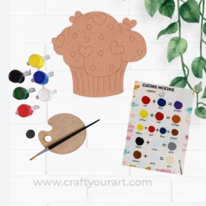 Cupcake Pre Marked MDF DIY Kit Design 1