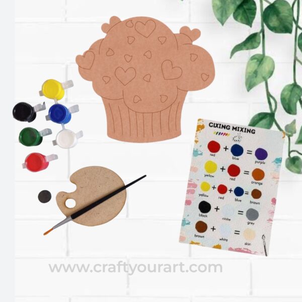 Cupcake Pre Marked MDF DIY Kit Design 1