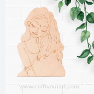 Smiling Desi Beauty Woman Pre Marked MDF Design 1