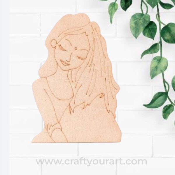 Smiling Desi Beauty Woman Pre Marked MDF Design 1