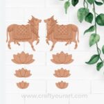 Pichwai Cow And Lotus Pre Marked MDF Design 2