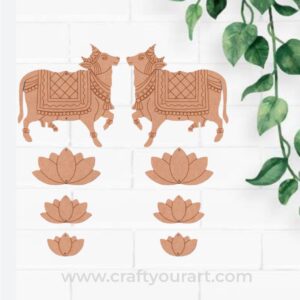 Pichwai Cow And Lotus Pre Marked MDF Design 2