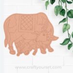 Pichwai Cow With calf Pre Marked MDF Design 2