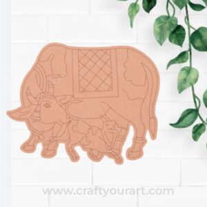 Pichwai Cow With Calf Pre Marked MDF Design 1