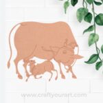Pichwai Cow With Calf Pre Marked MDF Design 3