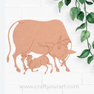 Pichwai Cow With Calf Pre Marked MDF Design 3