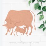 Pichwai Cow With Calf Pre Marked MDF Design 4
