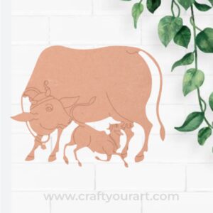 Pichwai Cow With Calf Pre Marked MDF Design 4