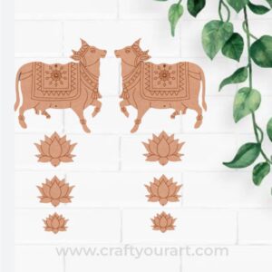 Pichwai Cow And Lotus Pre Marked MDF Design 6
