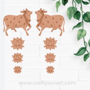 Pichwai Cow And Lotus Pre Marked MDF Design 7