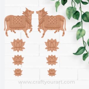 Pichwai Cow And Lotus Pre Marked MDF Design 8