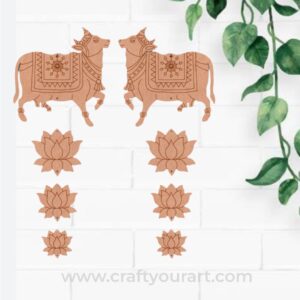 Pichwai Cow And Lotus Pre Marked MDF Design 9