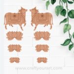 Pichwai Cow And Lotus Pre Marked MDF Design 12