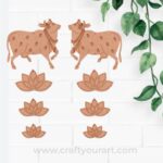 Pichwai Cow And Lotus Pre Marked MDF Design 13
