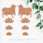 Pichwai Cow And Lotus Pre Marked MDF Design 14