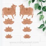 Pichwai Cow And Lotus Pre Marked MDF Design 15