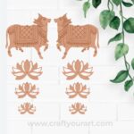 Pichwai Cow And Lotus Pre Marked MDF Design 17