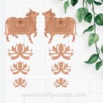 Pichwai Cow And Lotus Pre Marked MDF Design 18