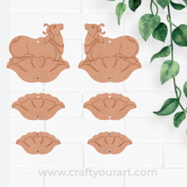 Pichwai Cow And Lotus Pre Marked MDF Design 19
