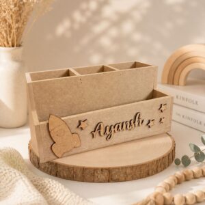 Pen stand With Customized Name And Embellishment MDF Design 1