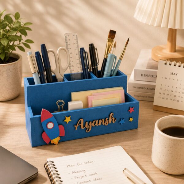 Pen stand With Customized Name And Embellishment MDF Design 1